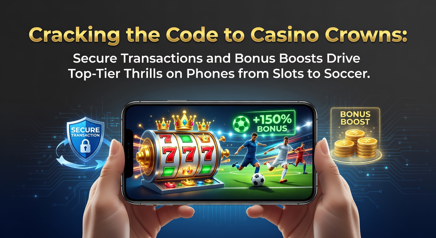 Smartphone mit mobilen Casino-Apps, das Slots, Live-Dealer-Tische und Fußballwetten zeigt, umgeben von Symbolen für sichere Zahlungen und Bonus-Icons