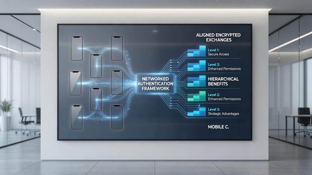 Illustration verschlüsselter Austauschprozesse zwischen mobilen Geräten, Live-Dealer-Systemen und Sportwettenplattformen