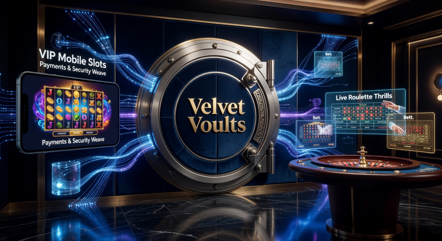 Live-Roulette-Tisch mit Sicherheitsüberlagerungen und Zahlungs-Icons in einem Velvet Vaults-Setup, inklusive mobiler Wett-Streams